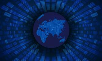 Modern Holographic Globe on Technology Background vector