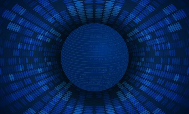 Modern Holographic Globe on Technology Background