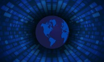 Modern Holographic Globe on Technology Background vector