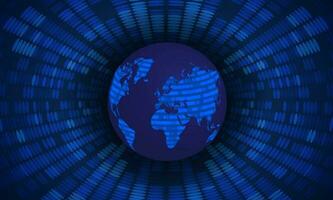 Modern Holographic Globe on Technology Background vector