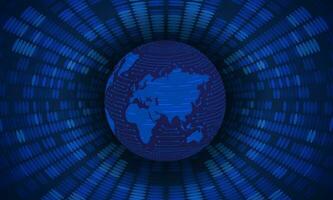 Modern Holographic Globe on Technology Background vector