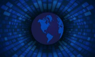 Modern Holographic Globe on Technology Background vector