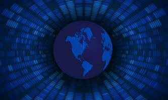 Modern Holographic Globe on Technology Background vector