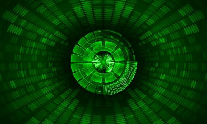 Modern Holographic Eye on Technology Background