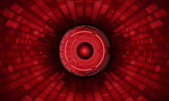 Modern Holographic Eye on Technology Background