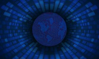 Modern Cybersecurity Technology Background with Blue Globe vector