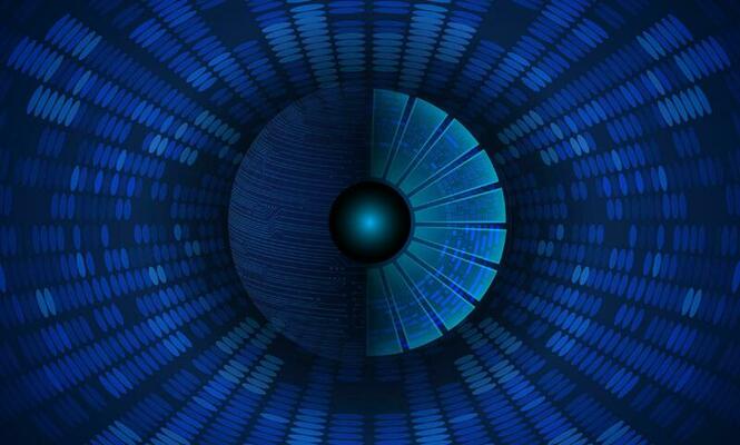 Modern Cybersecurity Technology Background with eye