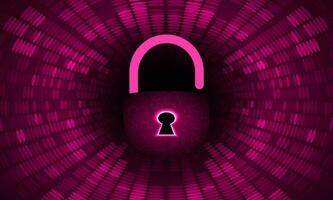 Modern Cybersecurity Technology Background with padlock vector