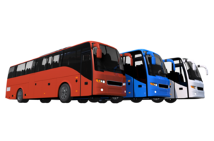 Tres vistoso entrenador autobuses png