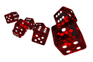 rood glazig casino dobbelstenen 3d PNG beeld