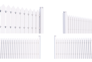 Elegant White Fence PNG Object