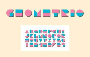 Retro typeface alphabet typeface and number letter a-z in capital vector