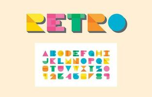 Retro typeface alphabet typeface and number letter a-z in capital vector