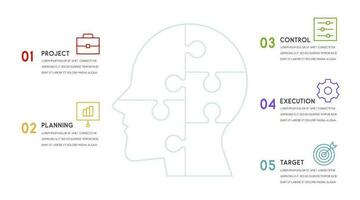 negocio concepto 5 5 opciones o pasos vector