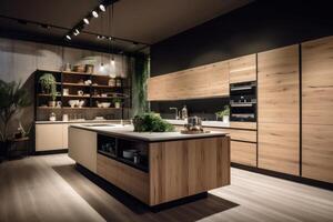 stock photo of a nature and simplistic kitchen in shop open space mode photography