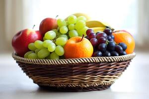 stock photo of mix fruit on the basket Editorial food photography