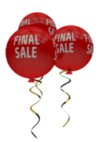 final Ventes promotion rouge des ballons png graphique