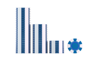 Blue Casino Tokens 3D Side View png