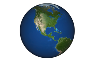 North America PNG Globe