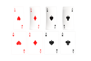 Set of Aces Poker Cards PNG Illustration