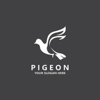 Pigeon bird logo vector icon illustration design template