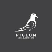 Pigeon bird logo vector icon illustration design template