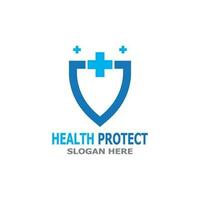 salud cuidado proteger medicina logo vector modelo