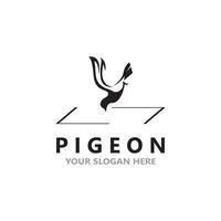 Pigeon bird logo vector icon illustration design template