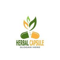 Herbal Capsule pharmacy logo vector illustration