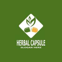 Herbal Capsule pharmacy logo vector illustration