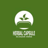 Herbal Capsule pharmacy logo vector illustration