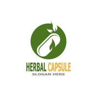 Herbal Capsule pharmacy logo vector illustration