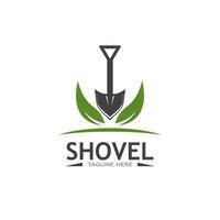 Shovel icon vector logo design template