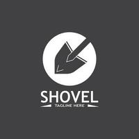 Shovel icon vector logo design template