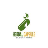 Herbal Capsule pharmacy logo vector illustration