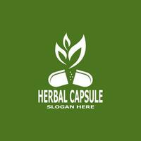 Herbal Capsule pharmacy logo vector illustration