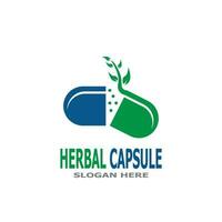 Herbal Capsule pharmacy logo vector illustration