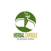 Herbal Capsule pharmacy logo vector illustration