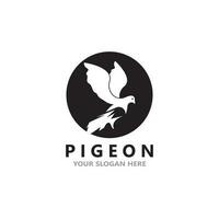 Pigeon bird logo vector icon illustration design template