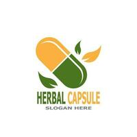 Herbal Capsule pharmacy logo vector illustration