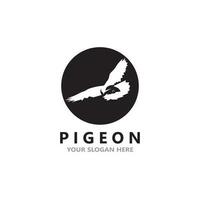 Pigeon bird logo vector icon illustration design template