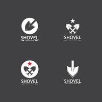 Shovel icon vector logo design template