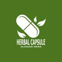 Herbal Capsule pharmacy logo vector illustration