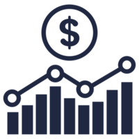 isolate grow economic flat icon dollar coin dollar money element png