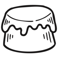 isolate black and white bakery pudding png