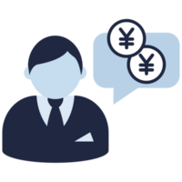 finance call center flat icon yen coin japanese money element png