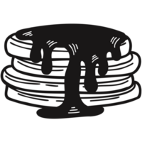 isolate black and white bakery honey pancake png