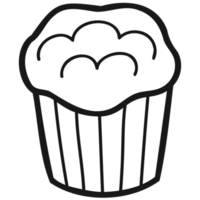 isolate black and white bakery cupcake png