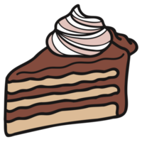 isolate bakery chocolate cake and cream png