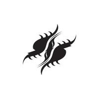 Black Tribal Tattoo Abstract Symbol Template vector